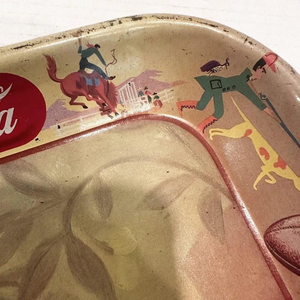 Vintage 1953 Coca Cola Menu Girl Serving Tray Thirst Knows No Season Have A Coke